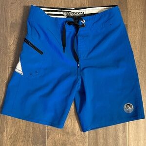 Volcom boys Blue Lace-Up Boardshorts size 6 adjustable waist